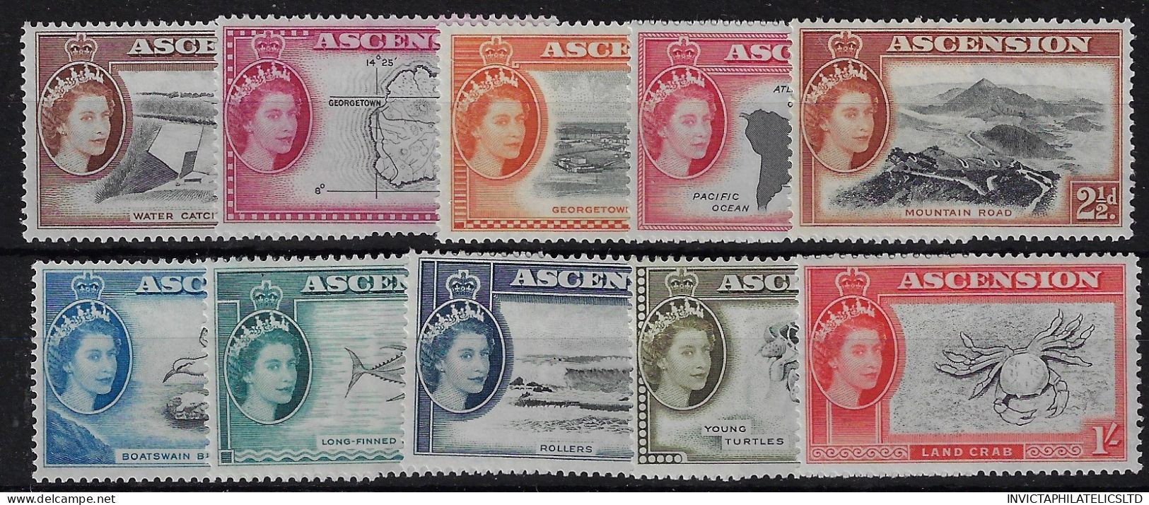 ASCENSION SG57/66, 1956 DEFINITIVE SHORT SET TO 1/- MNH - Ascensión