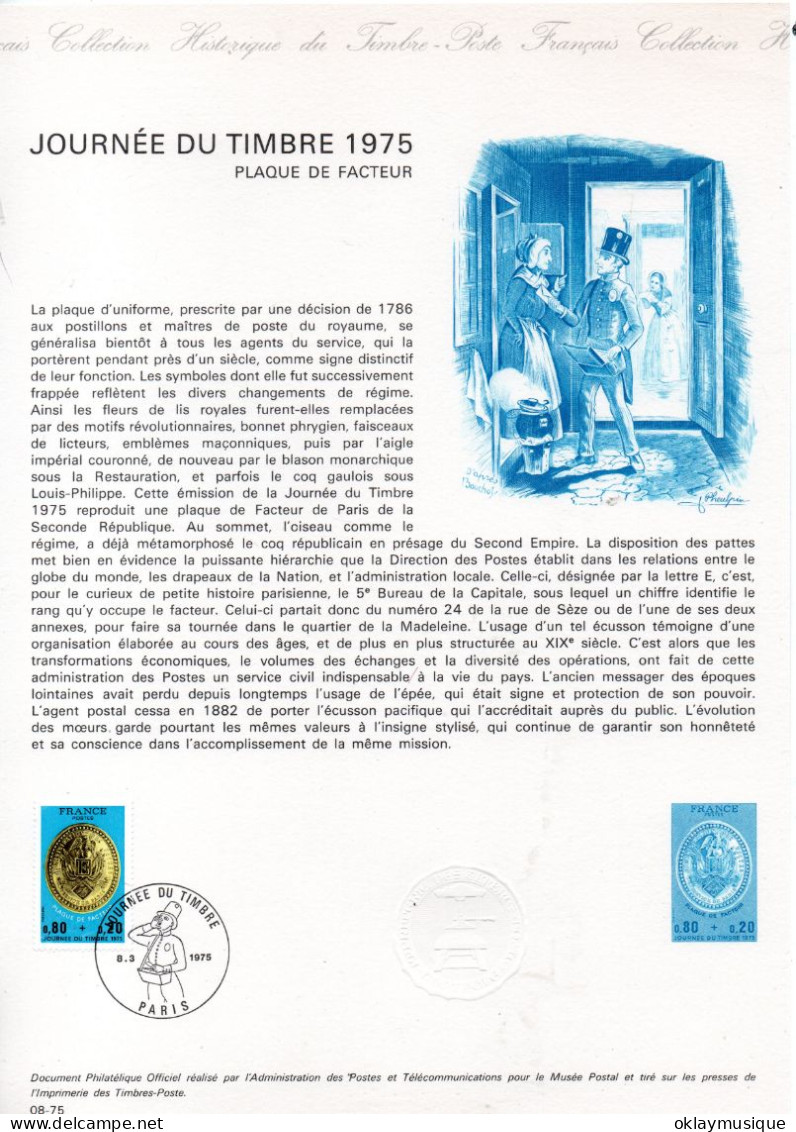 1975 08-03 (journée Du Timbre) - Documents De La Poste