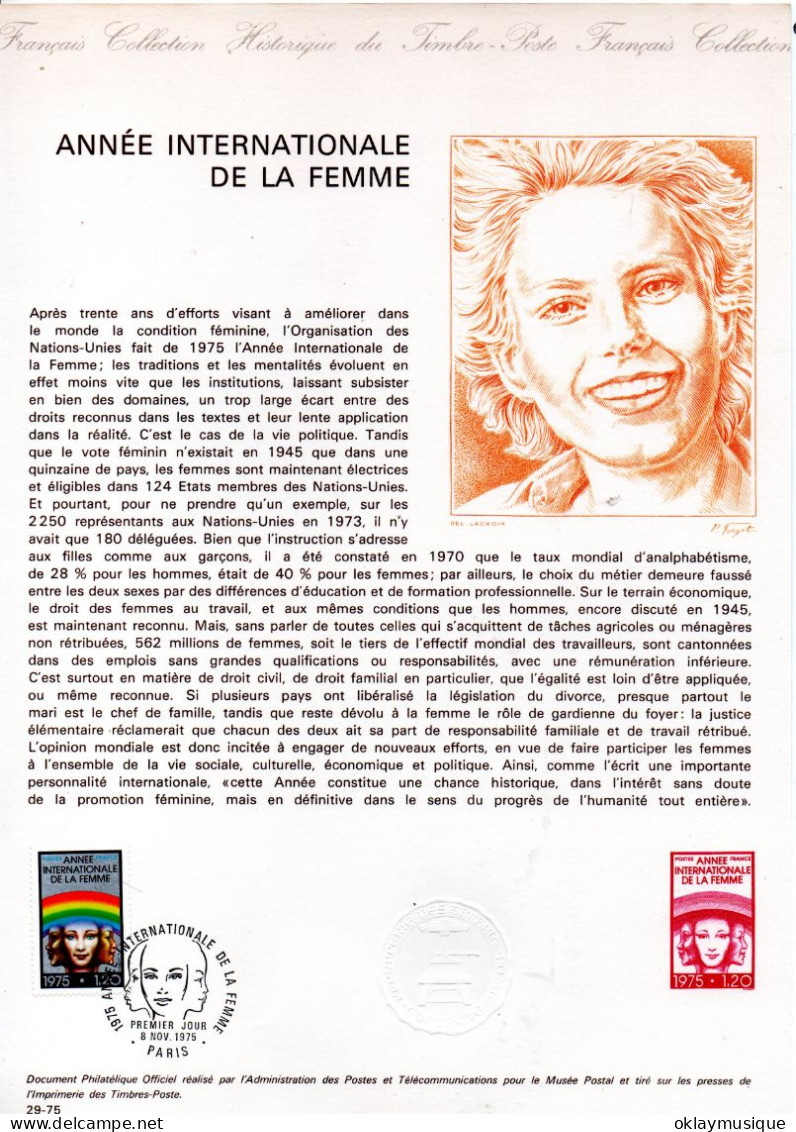 1975 08-11 (année Internationale De La Femme) - Documents De La Poste