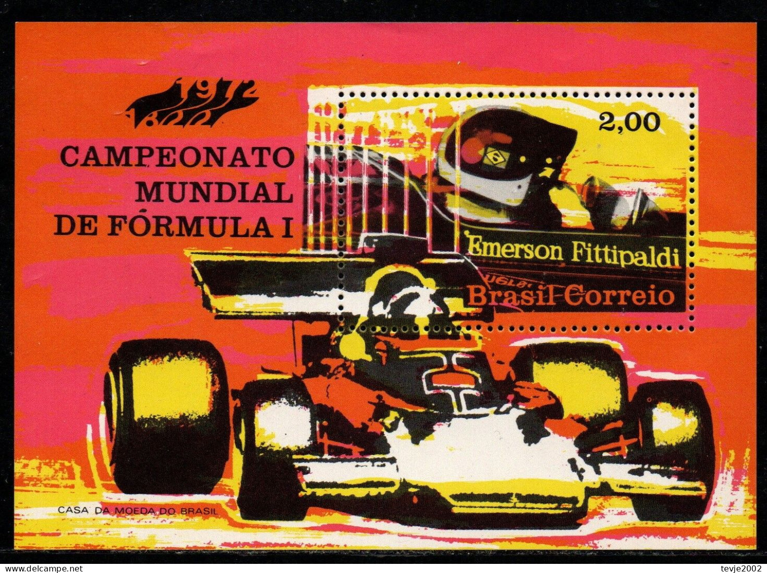 Brasilien 1972 - Mi.Nr. Block 31 - Postfrisch MNH - Sport Formel 1 Fittipaldi - Automobile