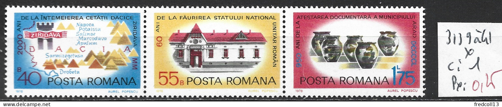 ROUMANIE 3139 à 41 * Côte 1 € - Unused Stamps