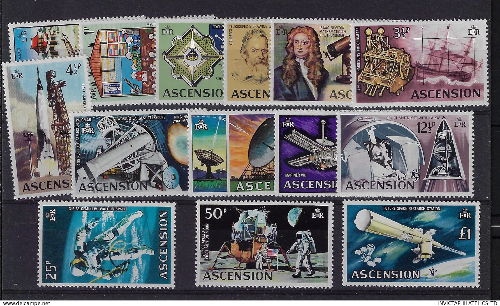 ASCENSION SG135/48, 1971 DECIMAL CURRENCY / SPACE SET, MNH - Ascension