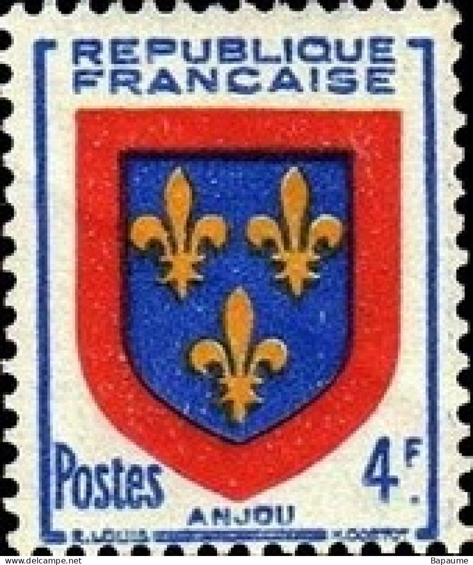 France - Yvert & Tellier N°838 - Armoiries De Province - Anjou - Neuf** NMH - Cote Catalogue 0,40€ - 1941-66 Coat Of Arms And Heraldry