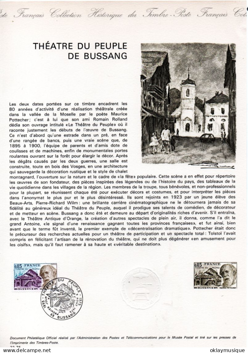 1975 09-08 (théatre Du Peuple De Bussang) - Documents De La Poste