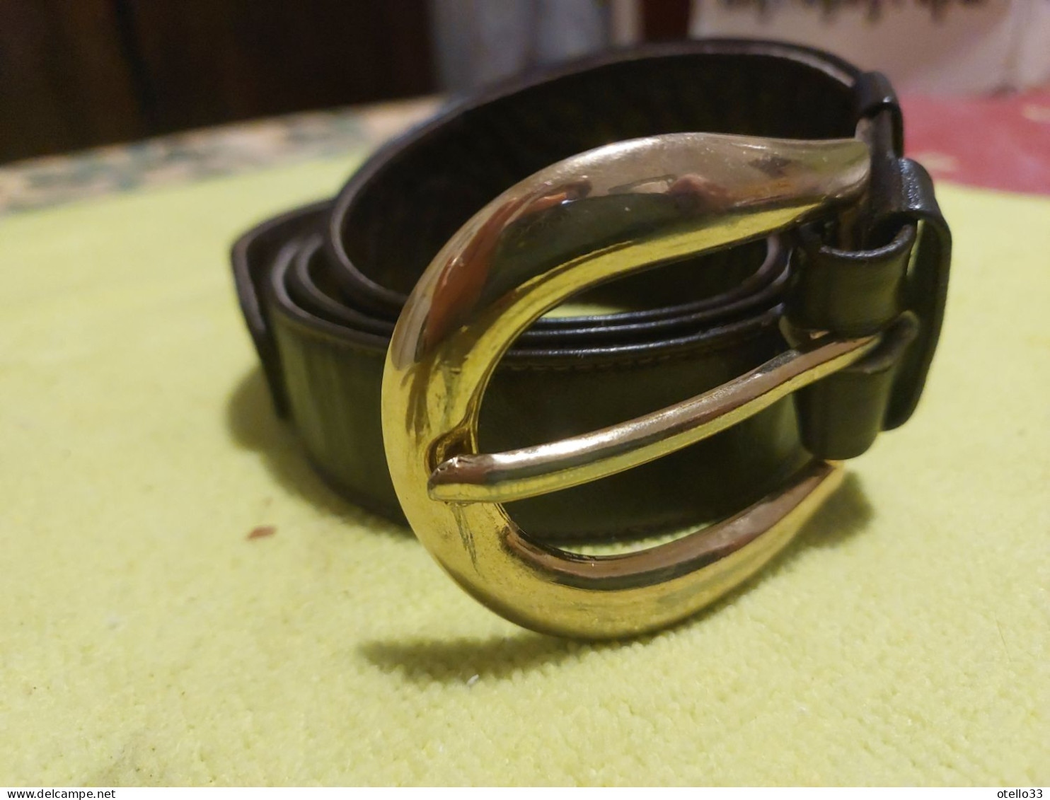 Cintura  In  Pelle Di Vitello   Marrone Scuro  Con Bella   Fibbia - Other & Unclassified