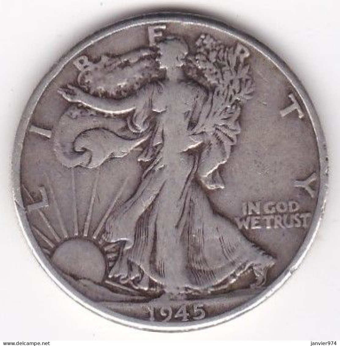 Etats-Unis. Half Dollar 1945 . Walking Liberty. En Argent - 1916-1947: Liberty Walking (Libertà Che Cammina)