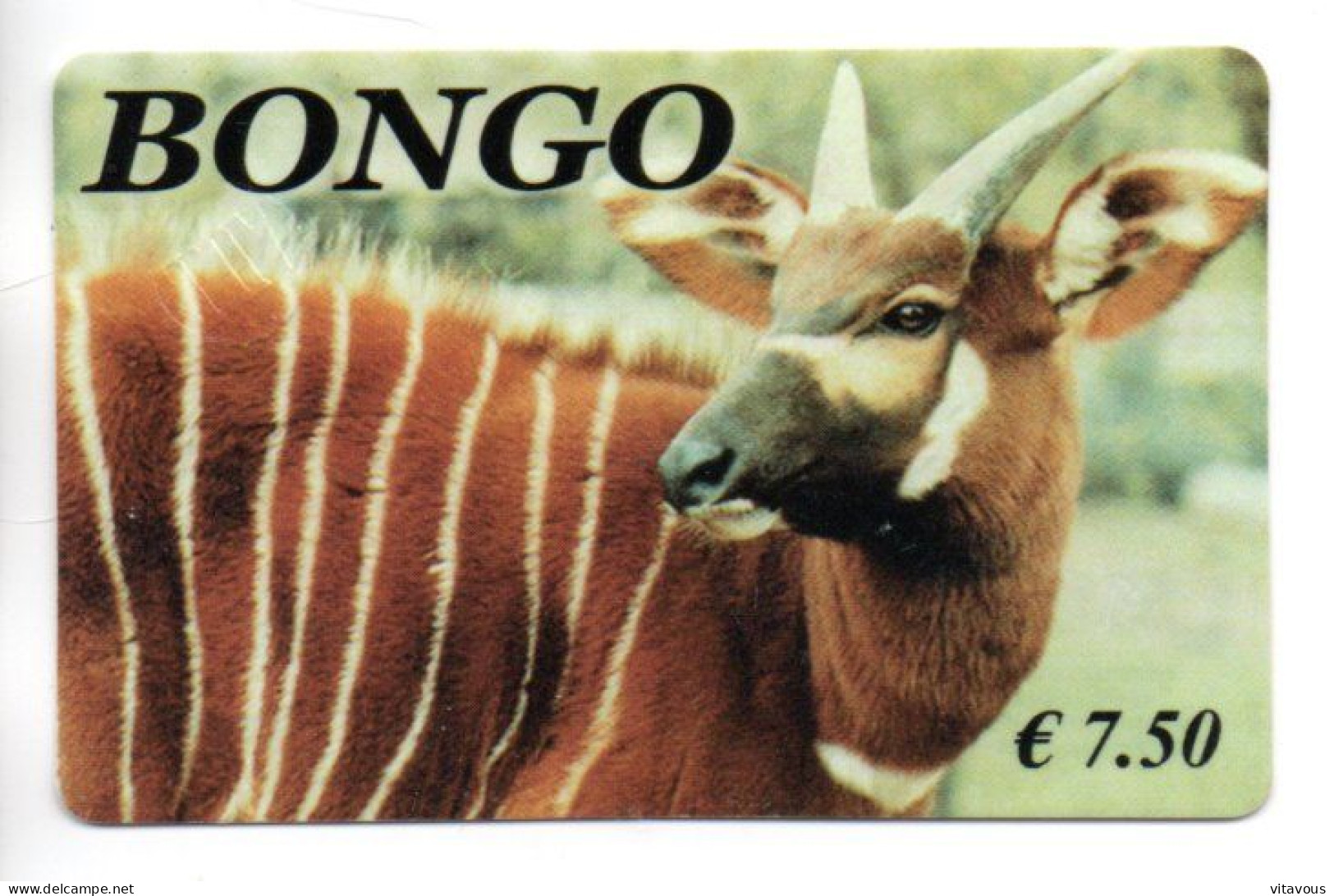 Bongo  Animal  Carte Prépayée France Card  (K 102) - Andere & Zonder Classificatie