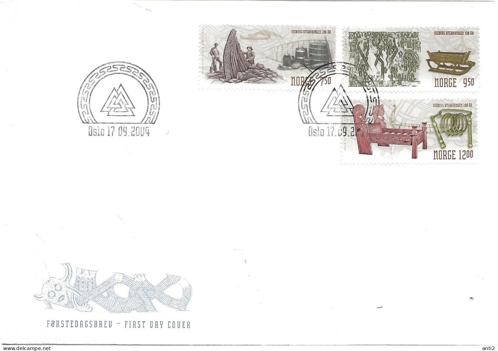 Norway  2004  Centenary Of The Excavation Of A Viking Ship Near Oseberg, Mi 1513 - 1515 FDC - FDC