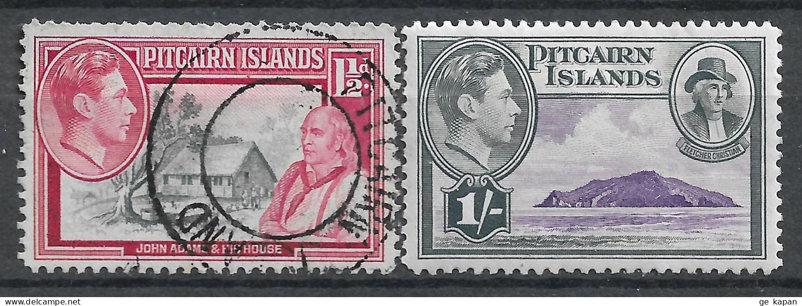 1940 Pitcairn Islands Set Of USED + MLH STAMPS (Michel # 3,9) CV €5.10 - Pitcairninsel