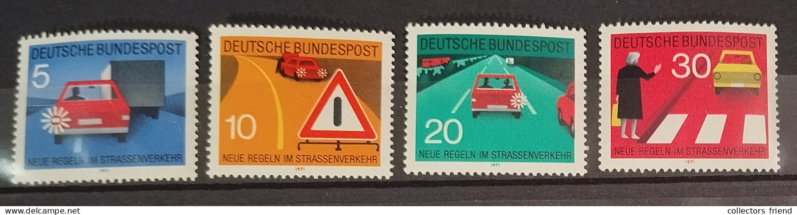 Germany 1971 Road Safety Cars Traffic Rules Traffic Signs Motoring Transport MNH - Cars