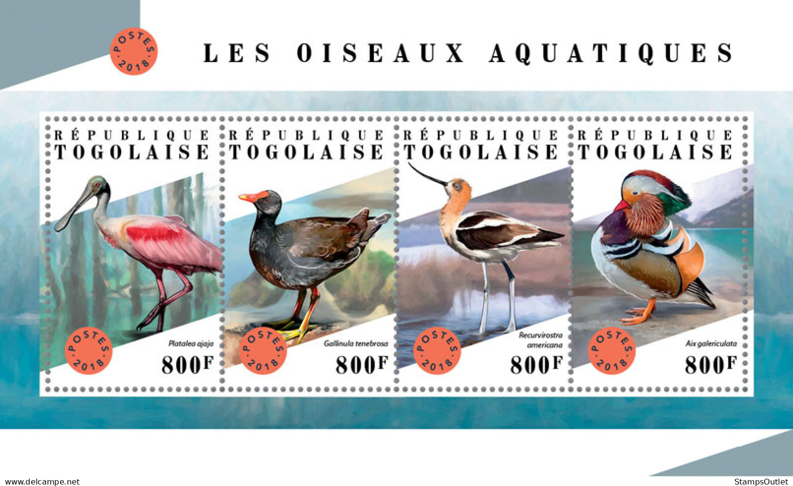 TOGO 2018 MNH  Water Birds  Michel Code: 9041-9044. Yvert&Tellier Code: 6356-6359 - Togo (1960-...)