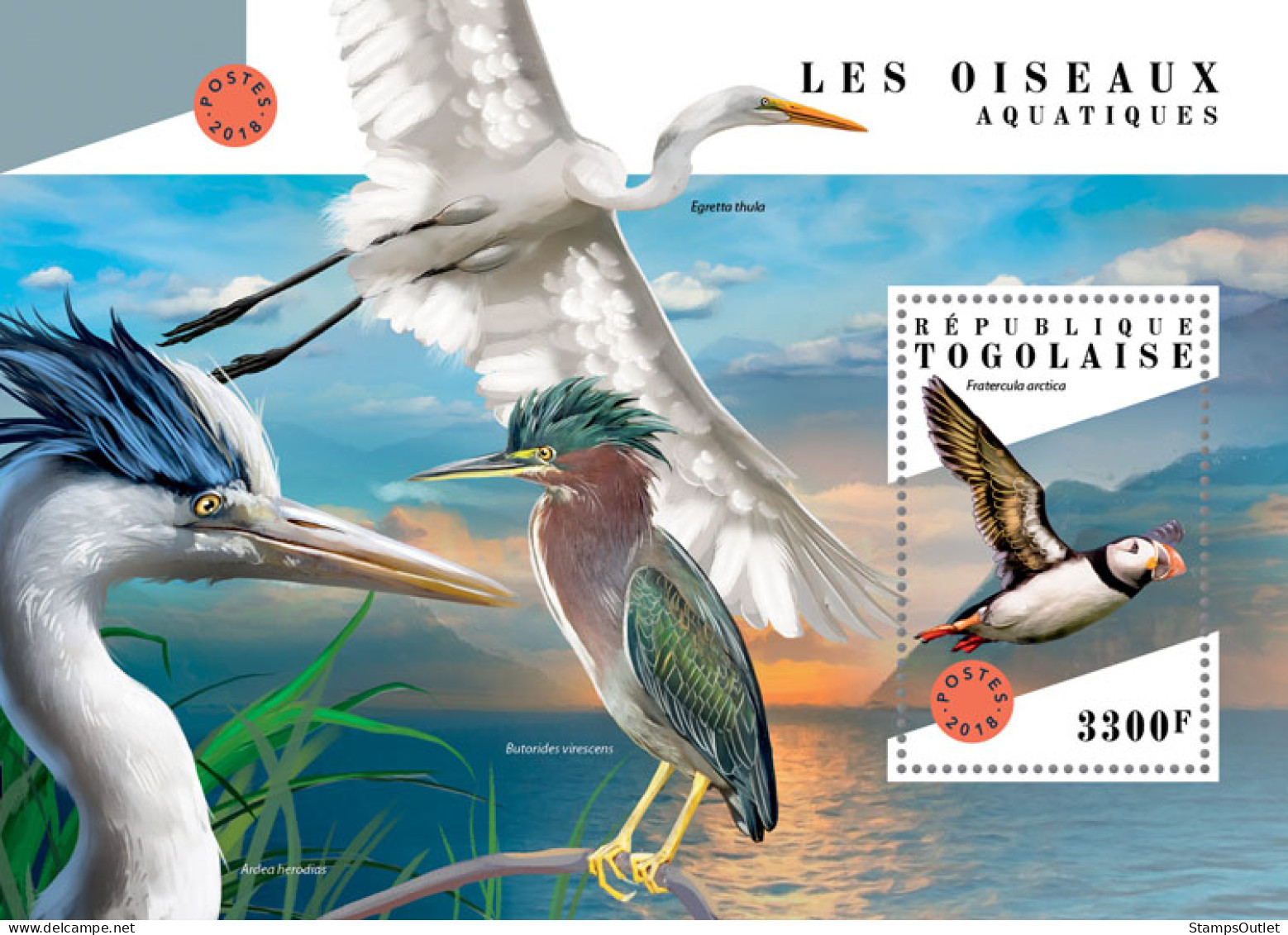 TOGO 2018 MNH  Water Birds  Michel Code:  9045 / Bl.1592. Yvert&Tellier Code: 1416 - Togo (1960-...)