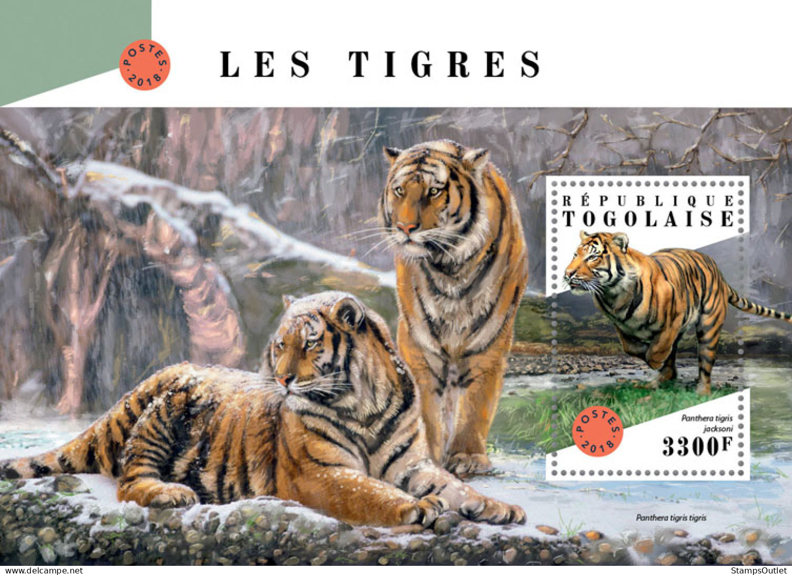 TOGO 2018 MNH  Tigers  Michel Code: 9075 / Bl.1598. Yvert&Tellier Code: 1419 - Togo (1960-...)