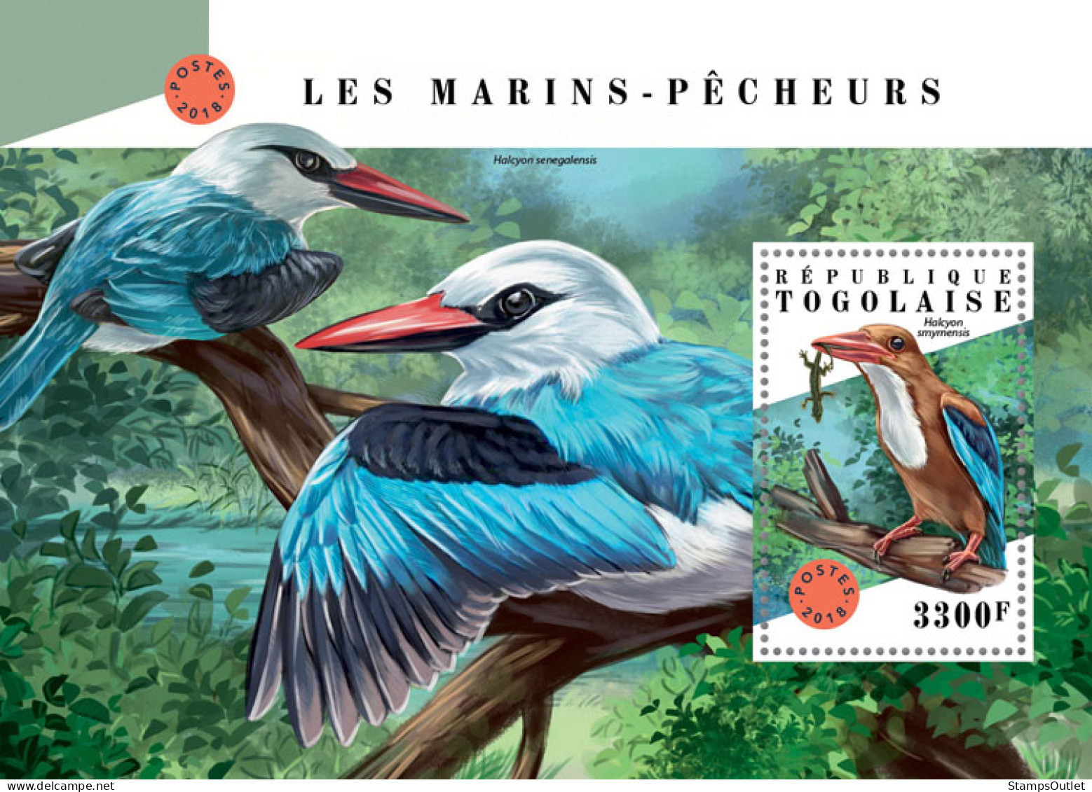 TOGO 2018 MNH  Kingfishers  Michel Code:  9050 / Bl.1593. Yvert&Tellier Code: 1420 - Togo (1960-...)