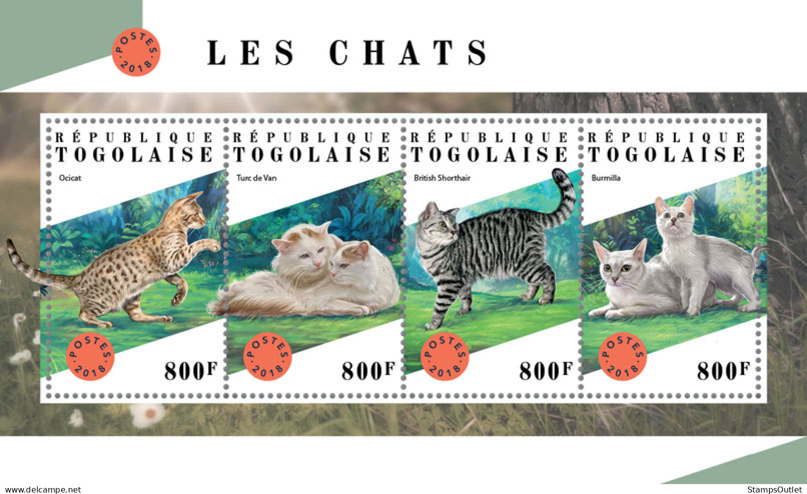 TOGO 2018 MNH  Cats  Michel Code: 9066-9069. Yvert&Tellier Code: 6376-6379 - Togo (1960-...)