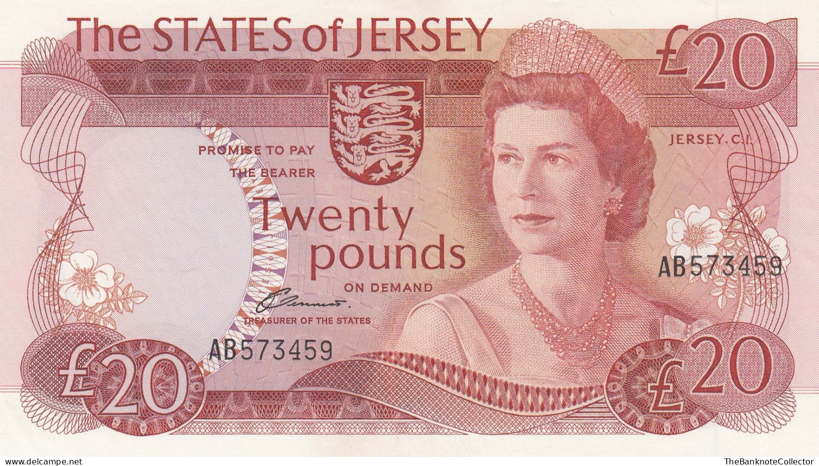 Jersey 20 Pounds  ND 1976 QEII P-14 UNC Leslie May Sign - Jersey