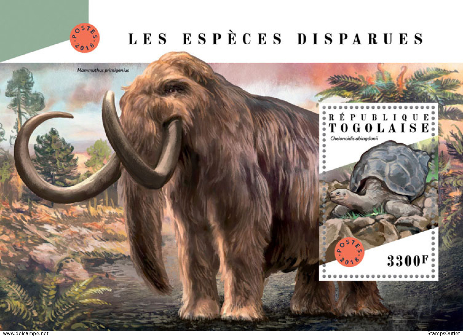 TOGO 2018 MNH  Extinct Species  Michel Code:  9055 / Bl.1594. Yvert&Tellier Code: 1422 - Togo (1960-...)