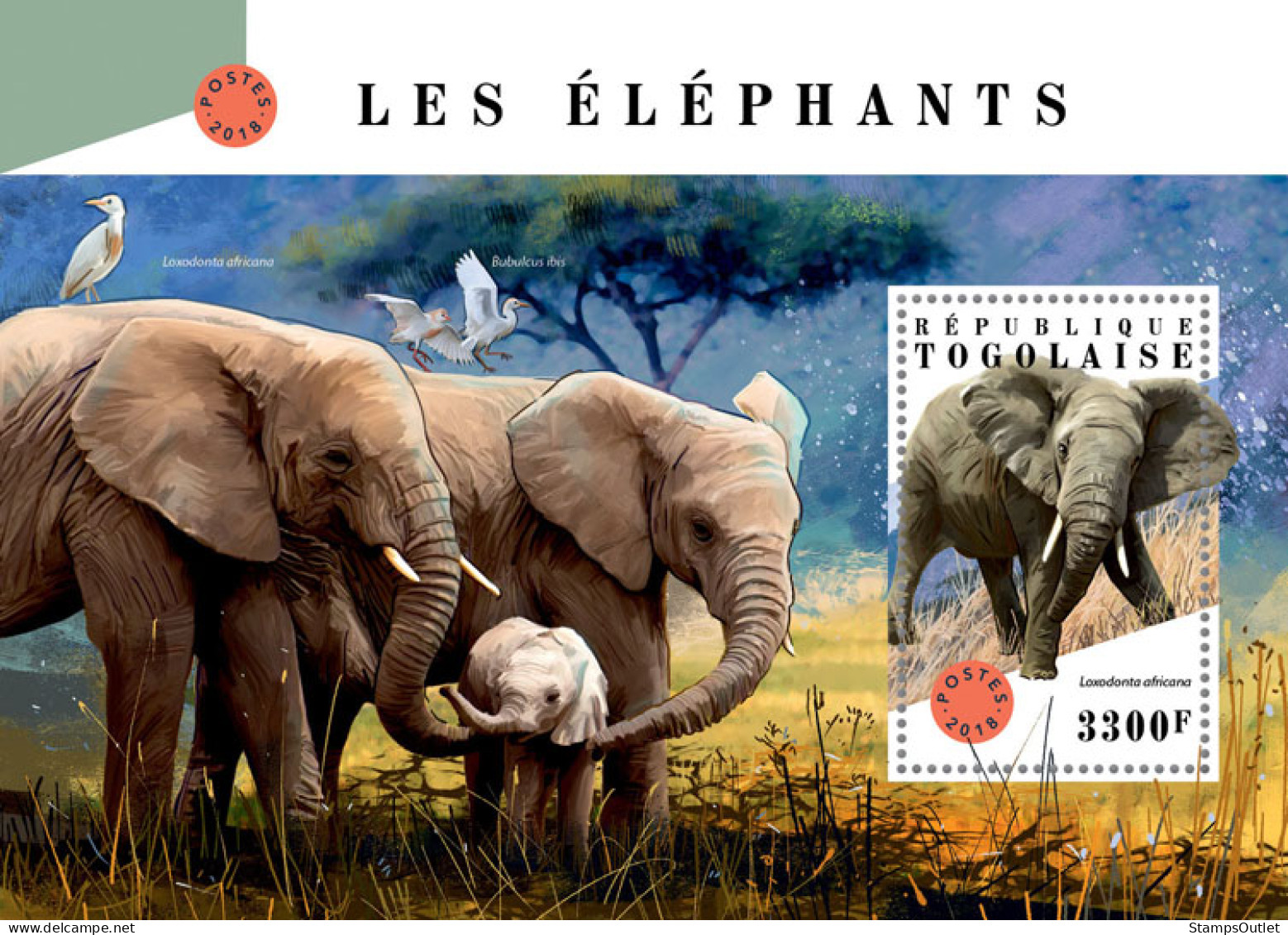 TOGO 2018 MNH  Elephants  Michel Code:  9060 / Bl.1595. Yvert&Tellier Code: 1423 - Togo (1960-...)