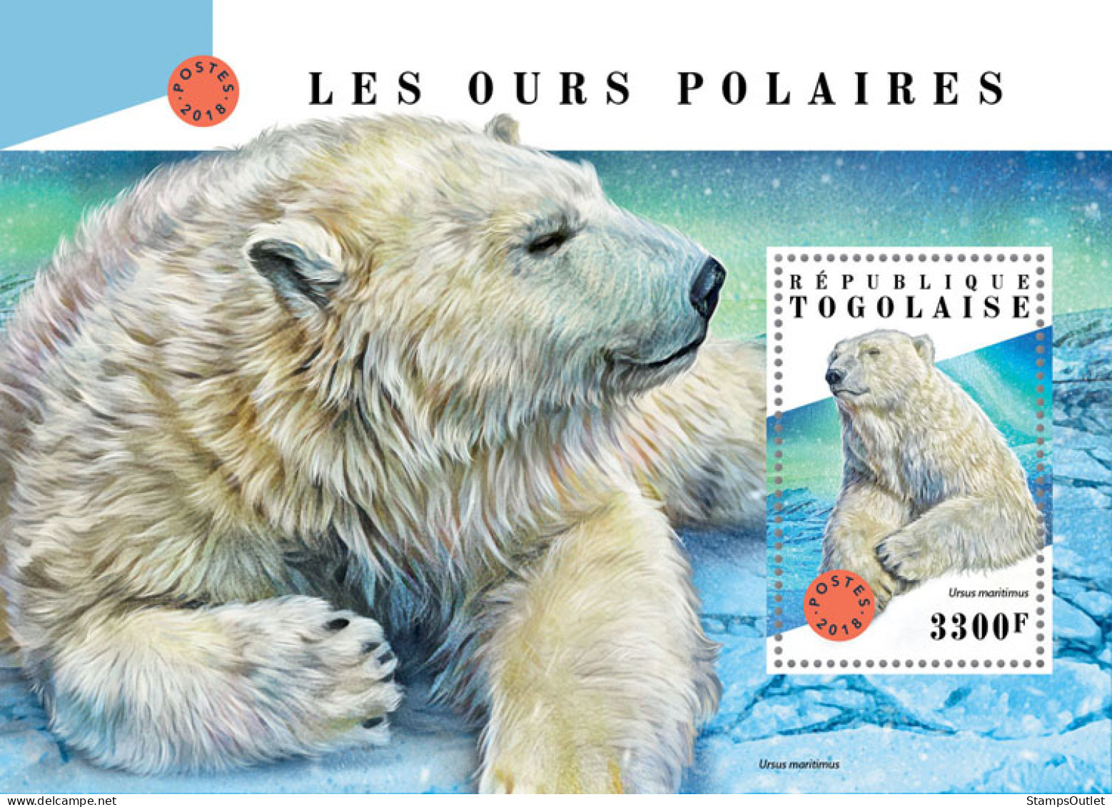 TOGO 2018 MNH  Polar Bears  Michel Code: 9065/ Bl.1596. Yvert&Tellier Code: 1424 - Togo (1960-...)