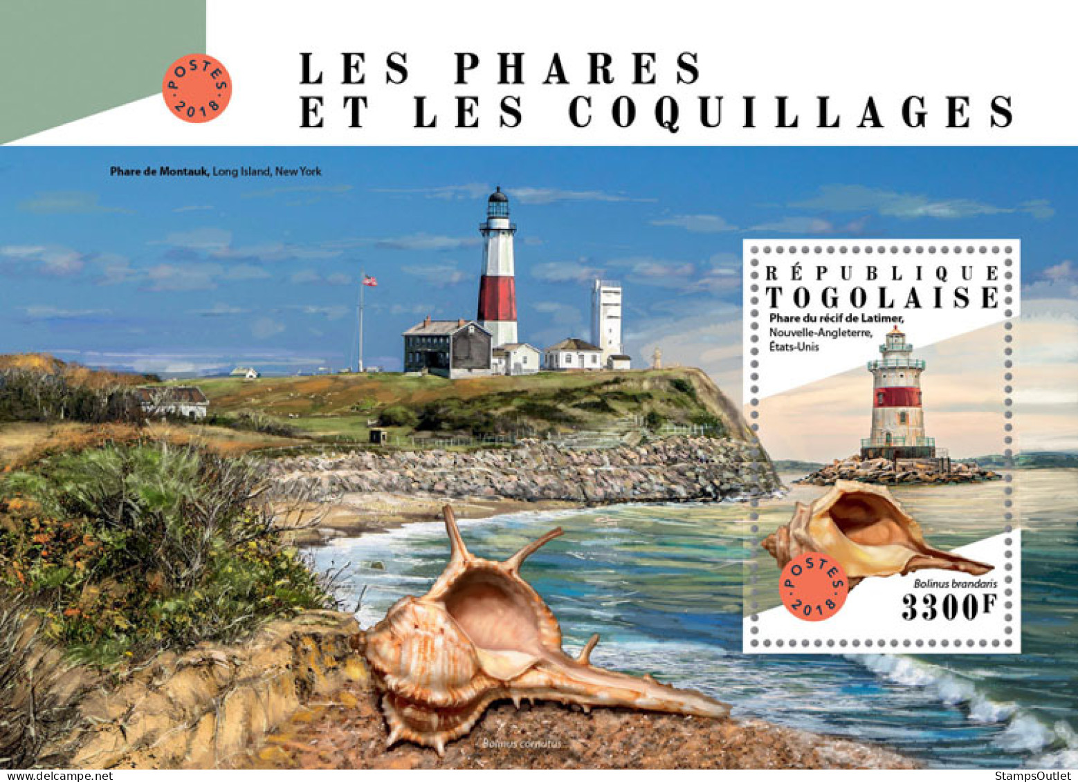 TOGO 2018 MNH  Lighthouses And Shells  Michel Code: 9080 / Bl.1599. Yvert&Tellier Code: 1425 - Togo (1960-...)