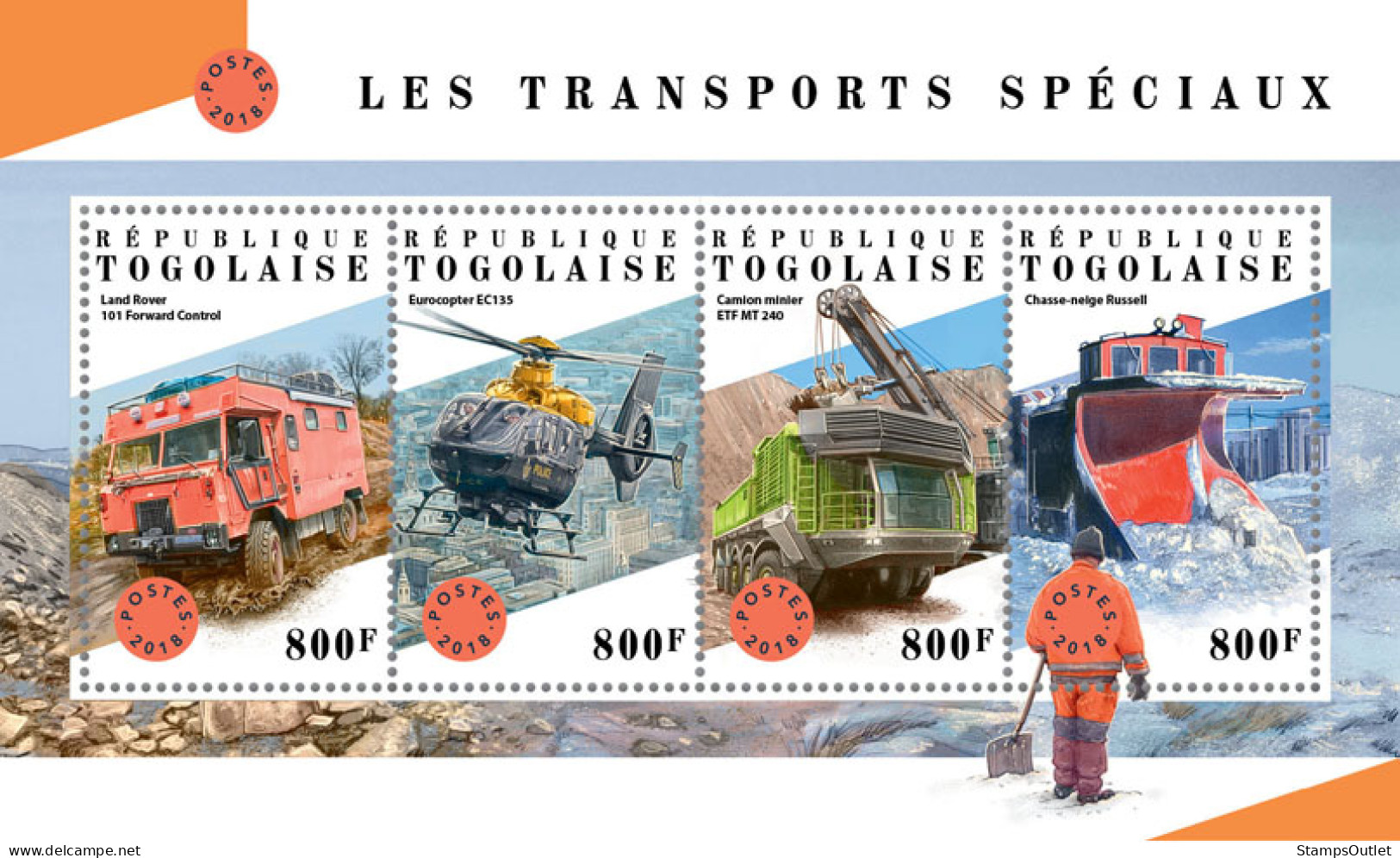 TOGO 2018 MNH  Special Transport  Michel Code: 9136-9139. Yvert&Tellier Code: 6420-6423 - Togo (1960-...)