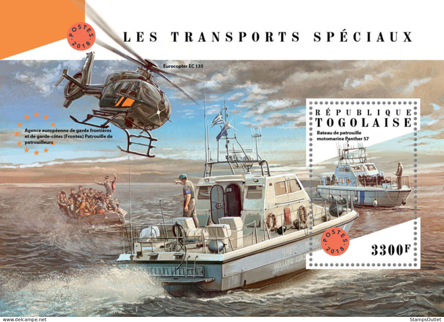 TOGO 2018 MNH  Special Transport  Michel Code: 9140 / Bl.1611. Yvert&Tellier Code: 1432 - Togo (1960-...)