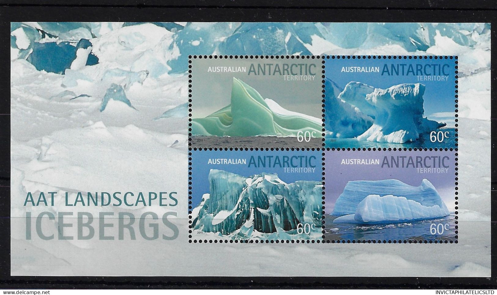 AUSTRALIAN ANT. TERR. MS202, 2011 ICEBERGS MINI SHEET MNH - Neufs