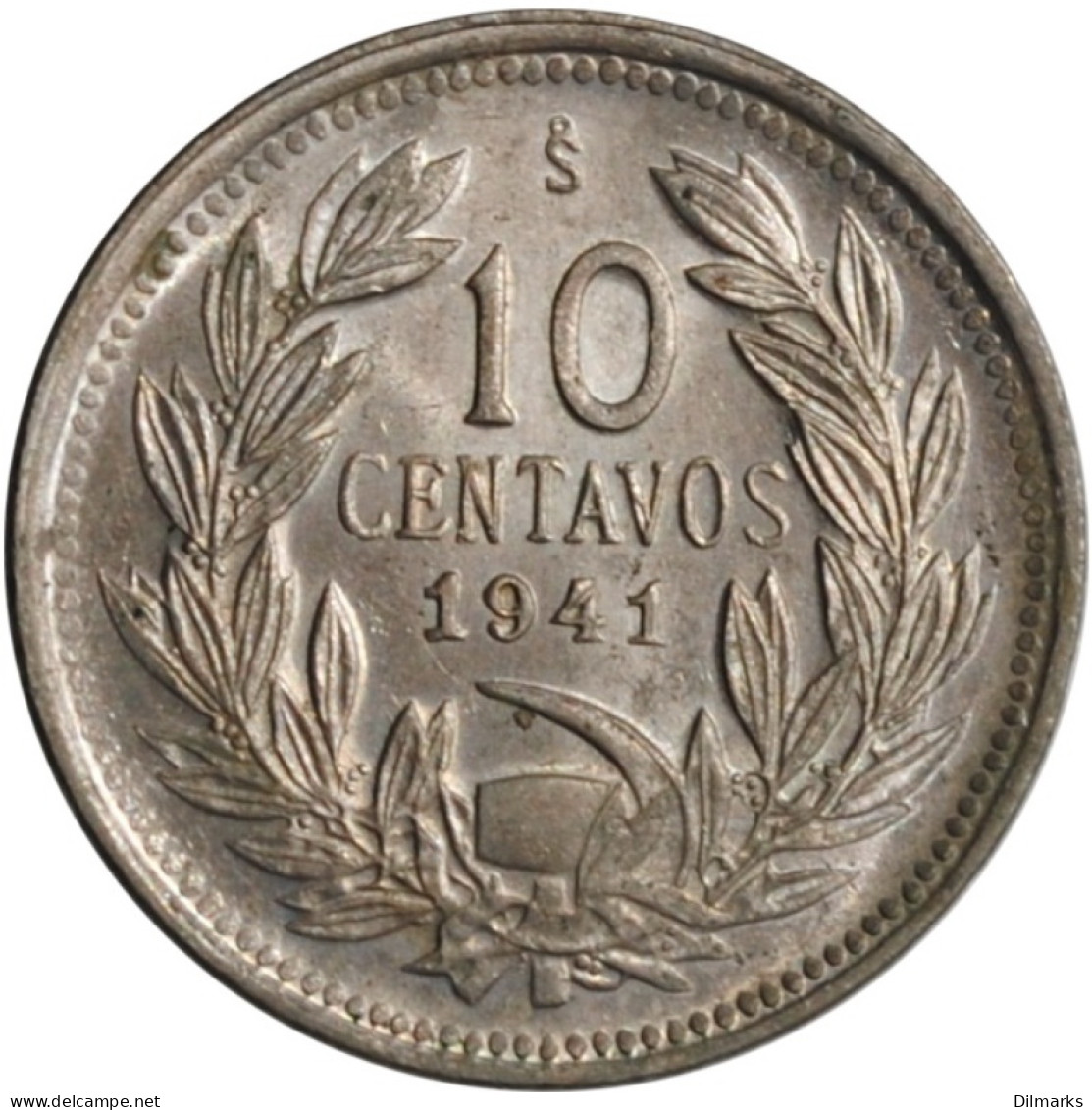 Chile 10 Centavos 1941 So, UNC, &quot;Republic Of Chile (1899 - 1959)&quot; - Chile