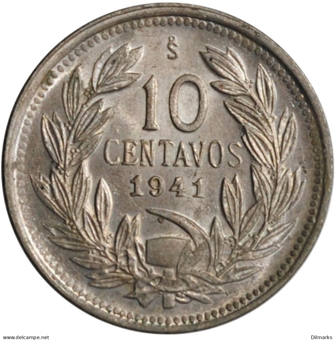 Chile 10 Centavos 1941 So, UNC, &quot;Republic Of Chile (1899 - 1959)&quot; - Chili