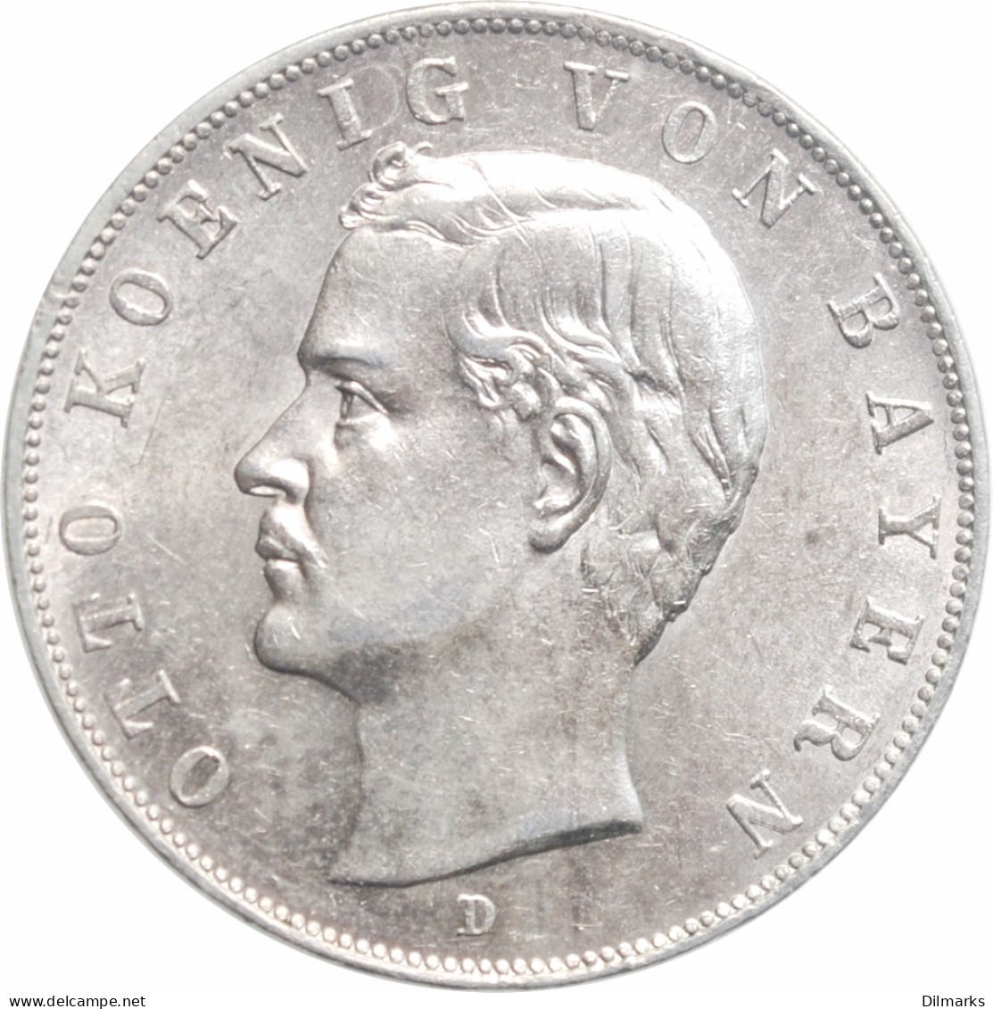 Bavaria 3 Mark 1912, UNC, &quot;King Otto I (1886 - 1913)&quot; - 2, 3 & 5 Mark Silber