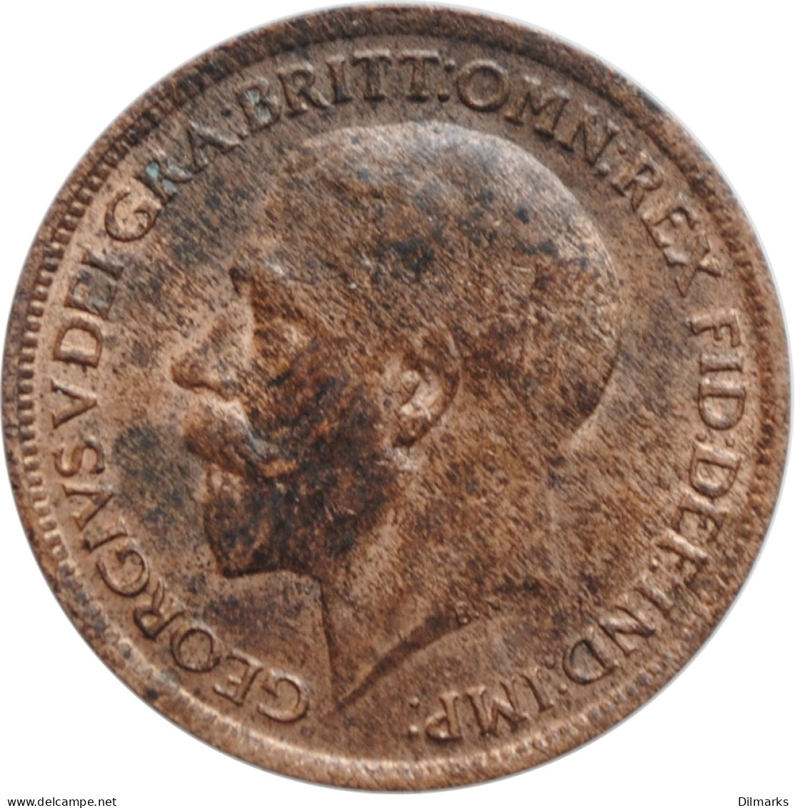 Great Britain 1 Farthing 1918, UNC, &quot;King George V (1910 - 1936)&quot; - Gibraltar