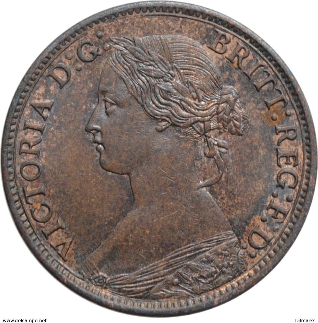 Great Britain 1 Farthing 1866, AU, &quot;Queen Victoria (1838 - 1901)&quot; - Gibilterra