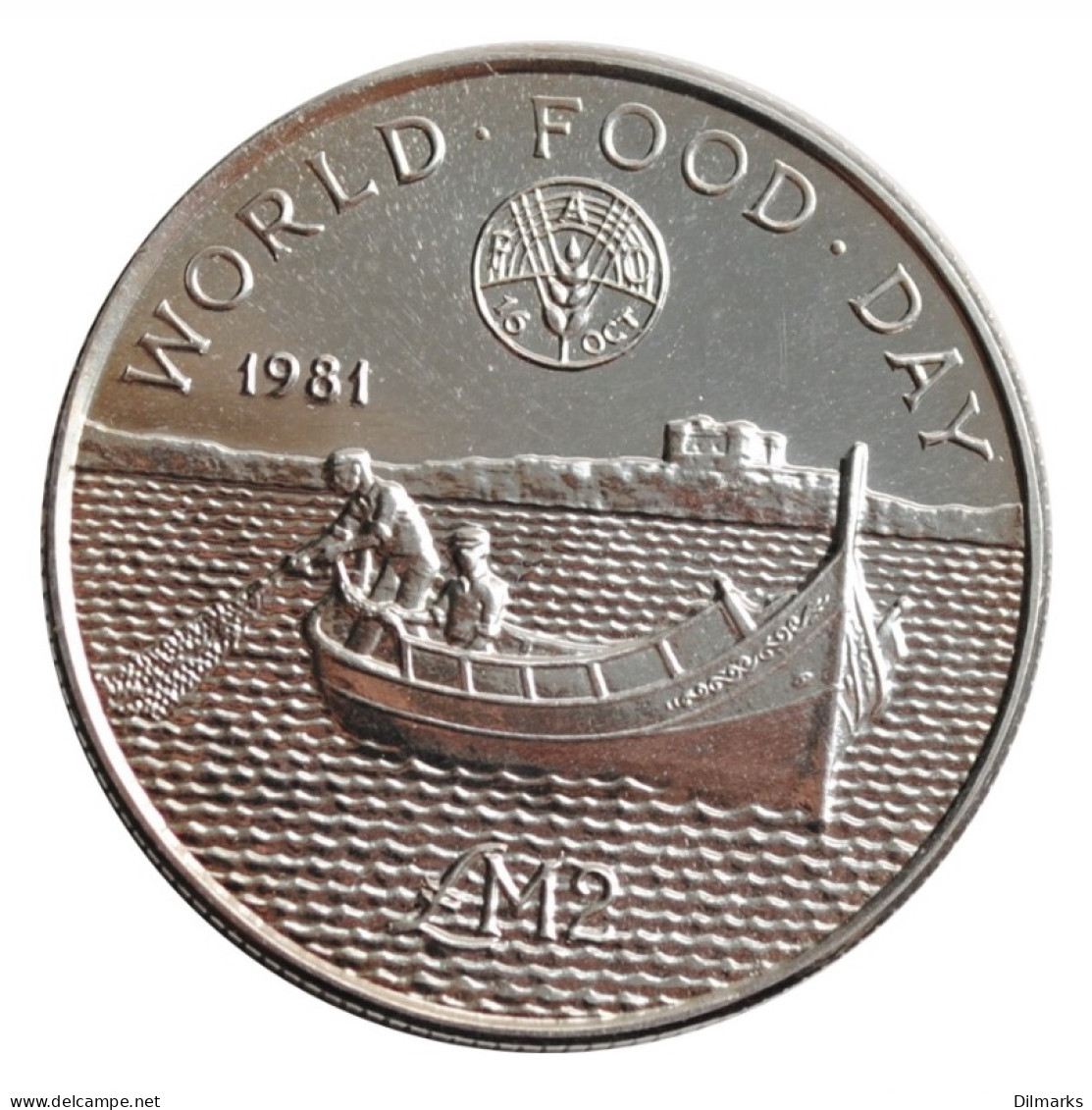 Malta 2 Pounds 1981, UNC, &quot;World Food Day&quot; - Malta