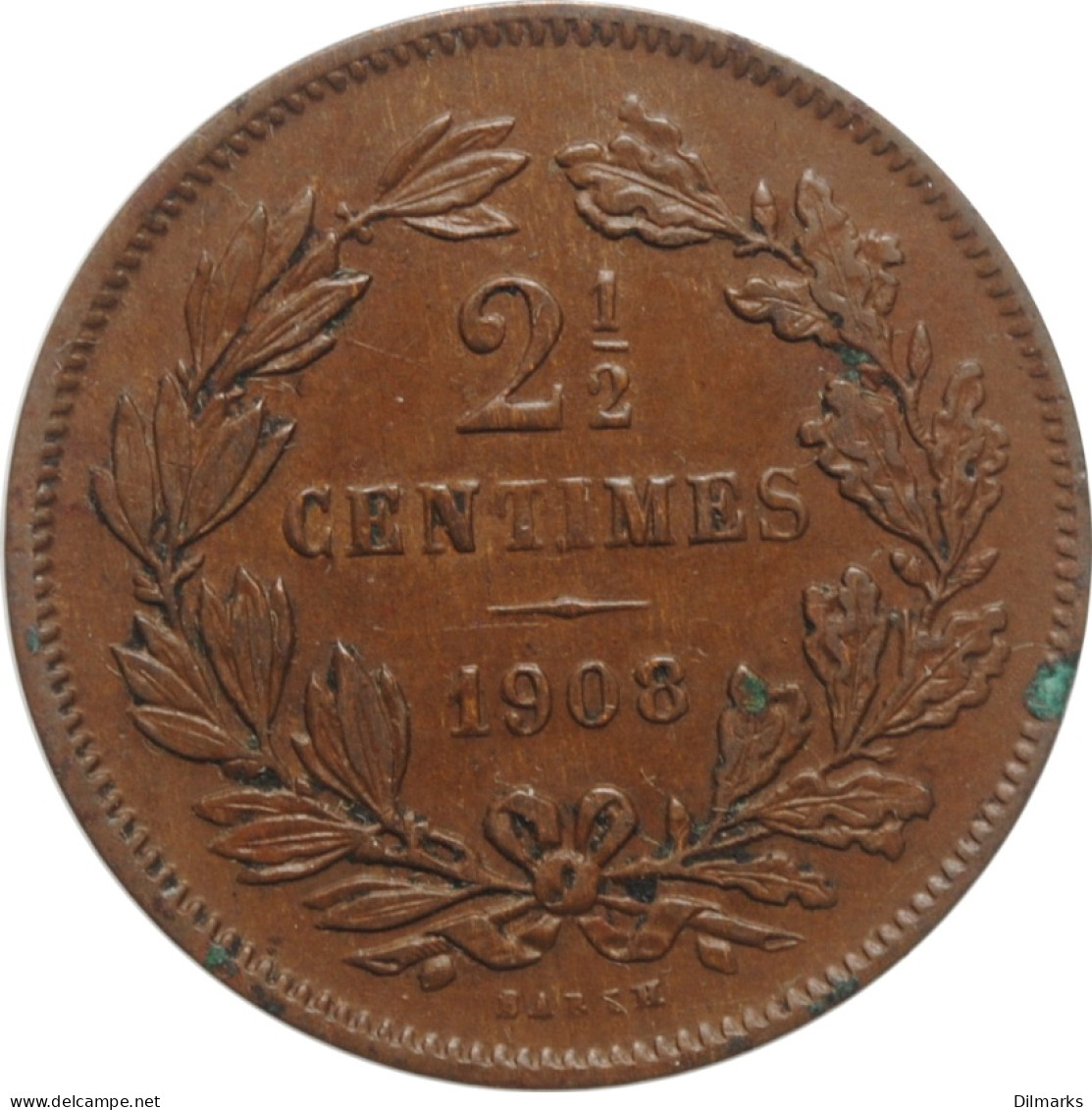 Luxembourg 2 1/2 Centimes 1908, AU, &quot;Grand Duchy Of Luxembourg (1854 - 1917)&quot; - Luxemburgo