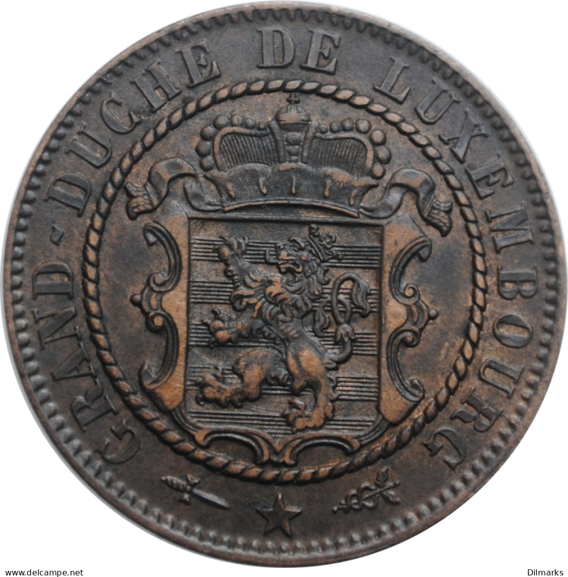 Luxembourg 10 Centimes 1870, AU, &quot;Grand Duke William III (1849 - 1890)&quot; - Luxemburgo