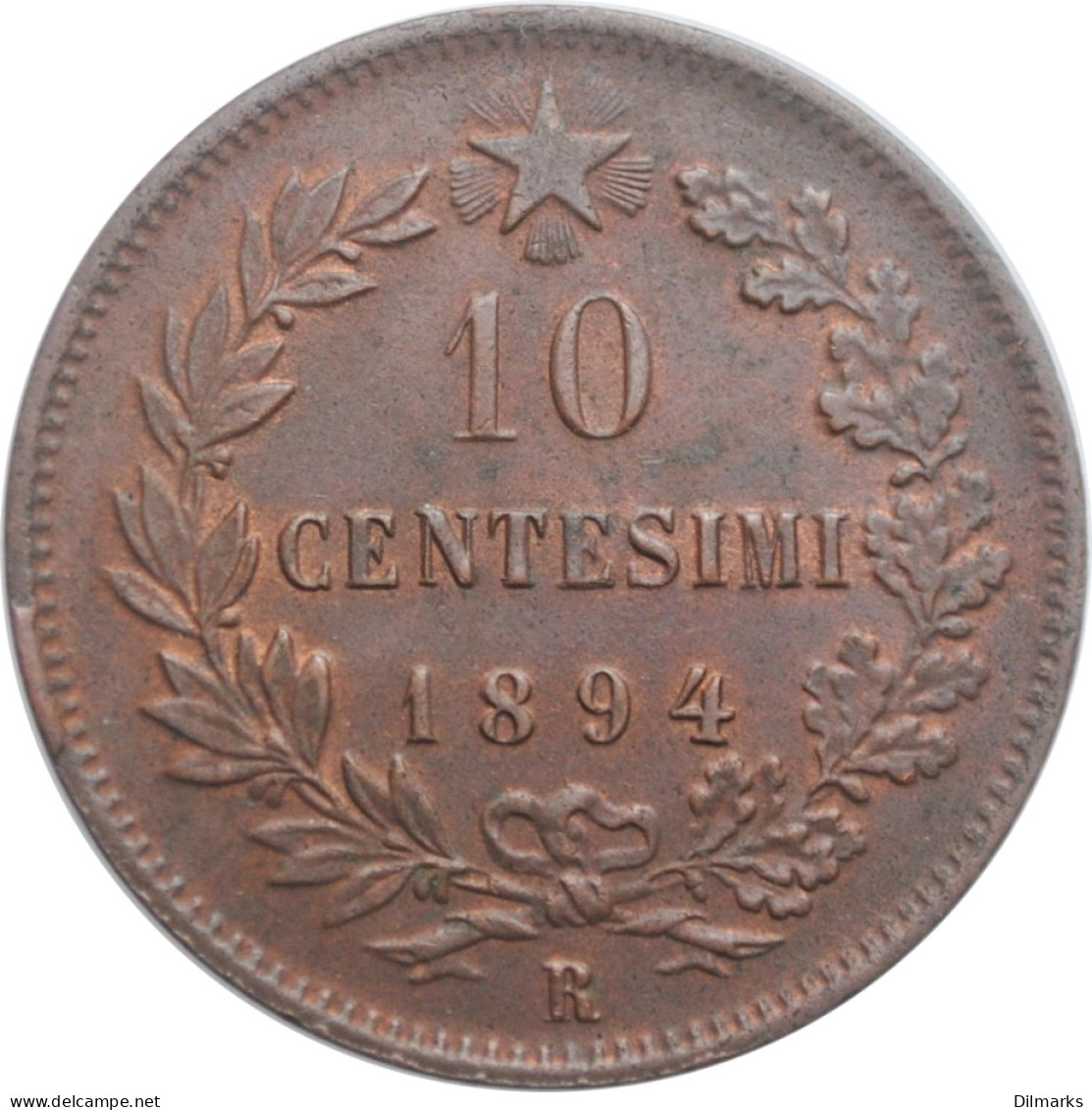 Italy 10 Centesimi 1894 R, UNC, &quot;King Umberto I (1878 - 1900)&quot; - Israël