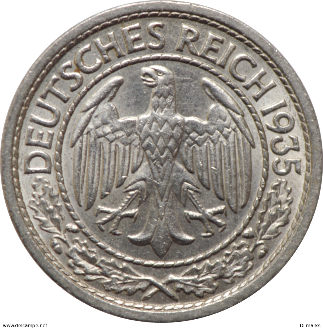 Germany 50 Reichspfennig 1935 J, UNC, &quot;Weimar Republic (Reichsmark) (1924-1938)&quot; - 5 Reichsmark