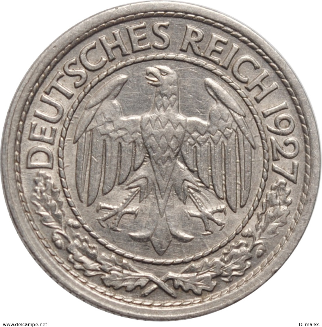 Germany 50 Reichspfennig 1927 D, AU, &quot;Weimar Republic (Reichsmark) (1924-1938)&quot; - 5 Reichsmark