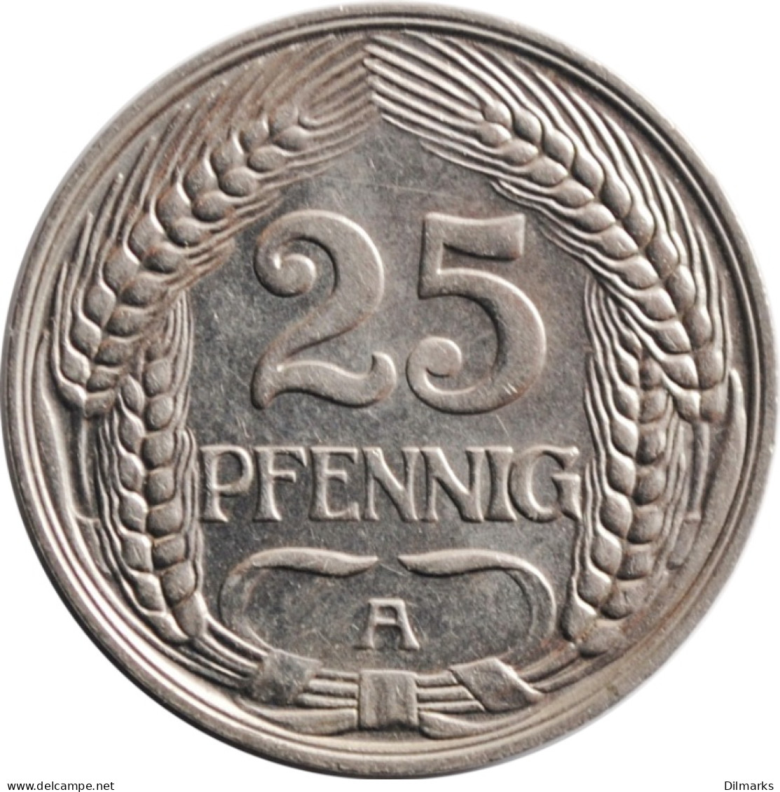 Germany 25 Pfennig 1912 A, XF, &quot;German Empire (1871 - 1922)&quot; - 2, 3 & 5 Mark Plata