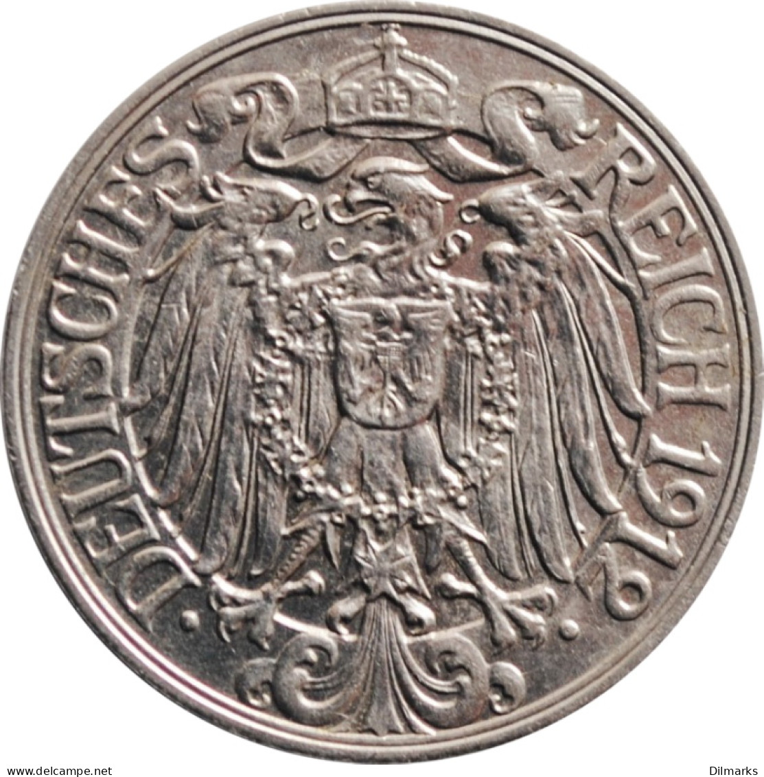 Germany 25 Pfennig 1912 A, XF, &quot;German Empire (1871 - 1922)&quot; - 2, 3 & 5 Mark Argent