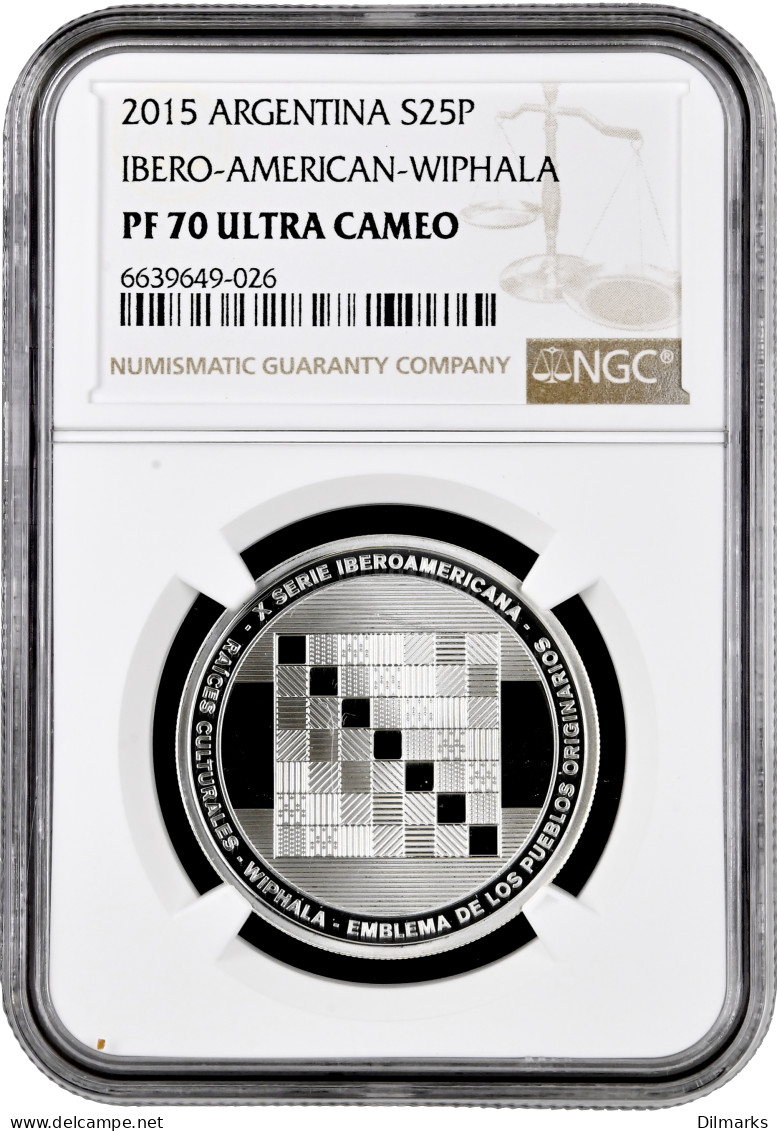 Argentina 25 Pesos 2015, NGC PF70 UC, &quot;Ibero-American Series - Cultural Roots&quot; Top Pop - Argentine