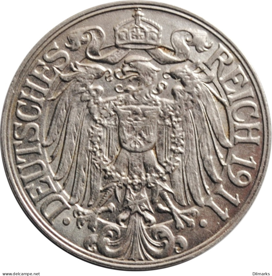 Germany 25 Pfennig 1911 D, XF, &quot;German Empire (1871 - 1922)&quot; - 2, 3 & 5 Mark Argent