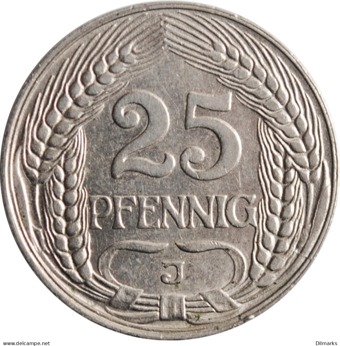 Germany 25 Pfennig 1910 J, XF, &quot;German Empire (1871 - 1922)&quot; - 2, 3 & 5 Mark Argent