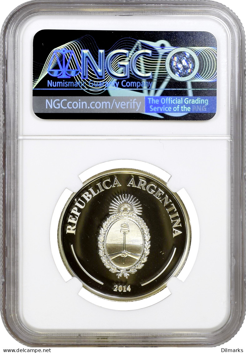 Argentina 5 Pesos 2014, NGC PF70 UC, &quot;El Payador&quot; Top Pop - Argentine