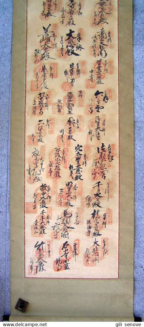 Japanese Pilgrimage Scroll 33 Temples - Manoscritti