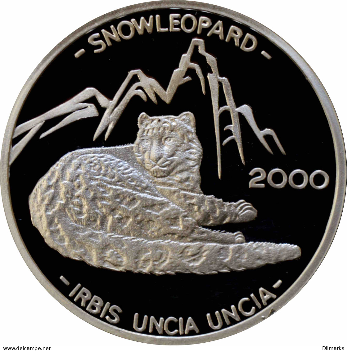 Afghanistan 500 Afghanis 2000, PROOF, &quot;WWF For Nature - Snow Leopard&quot; Silver - Afghanistan