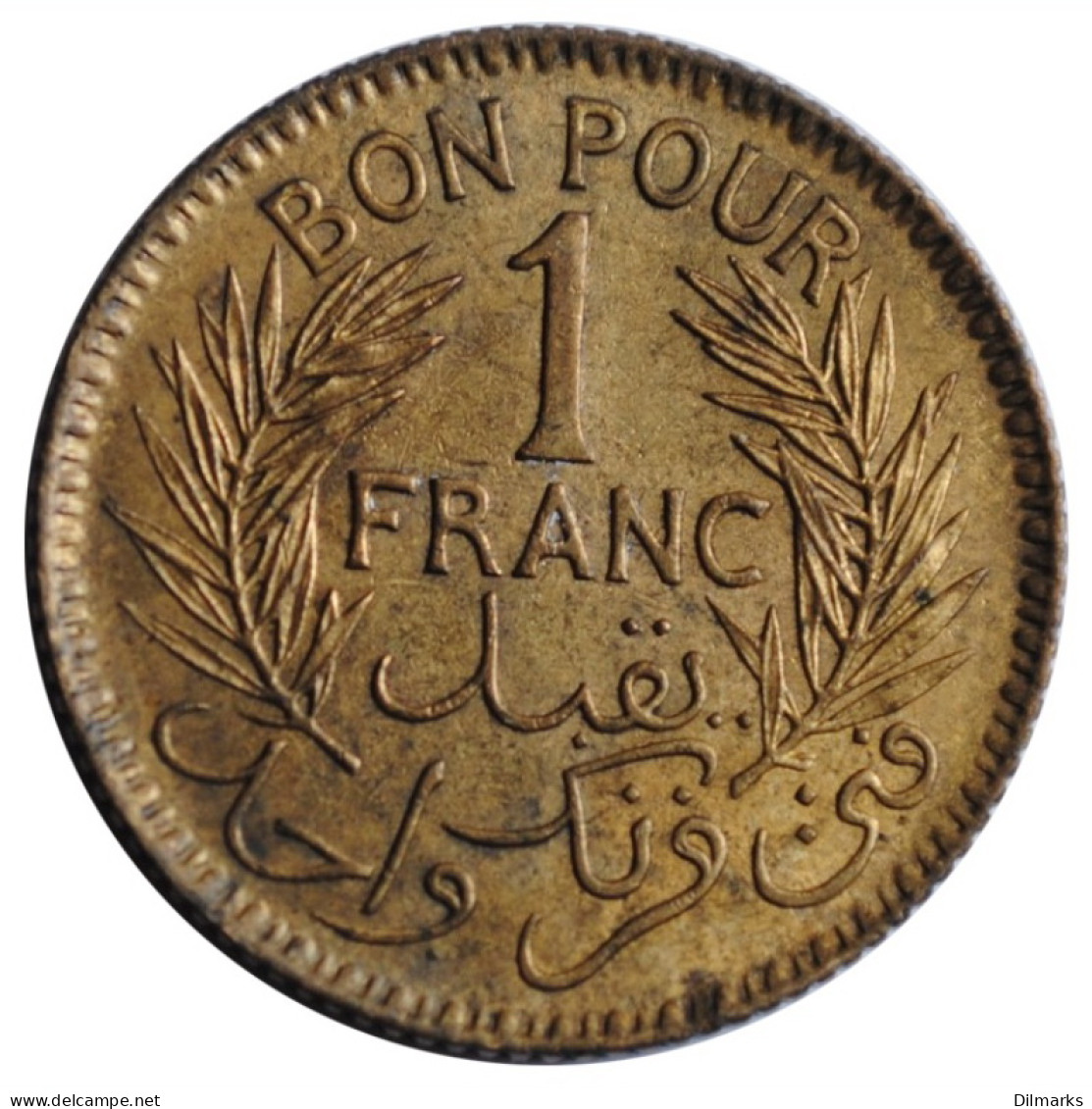 Tunisia 1 Franc 1945, AU, &quot;Bon Pour (1921 - 1945)&quot; - Tunesië