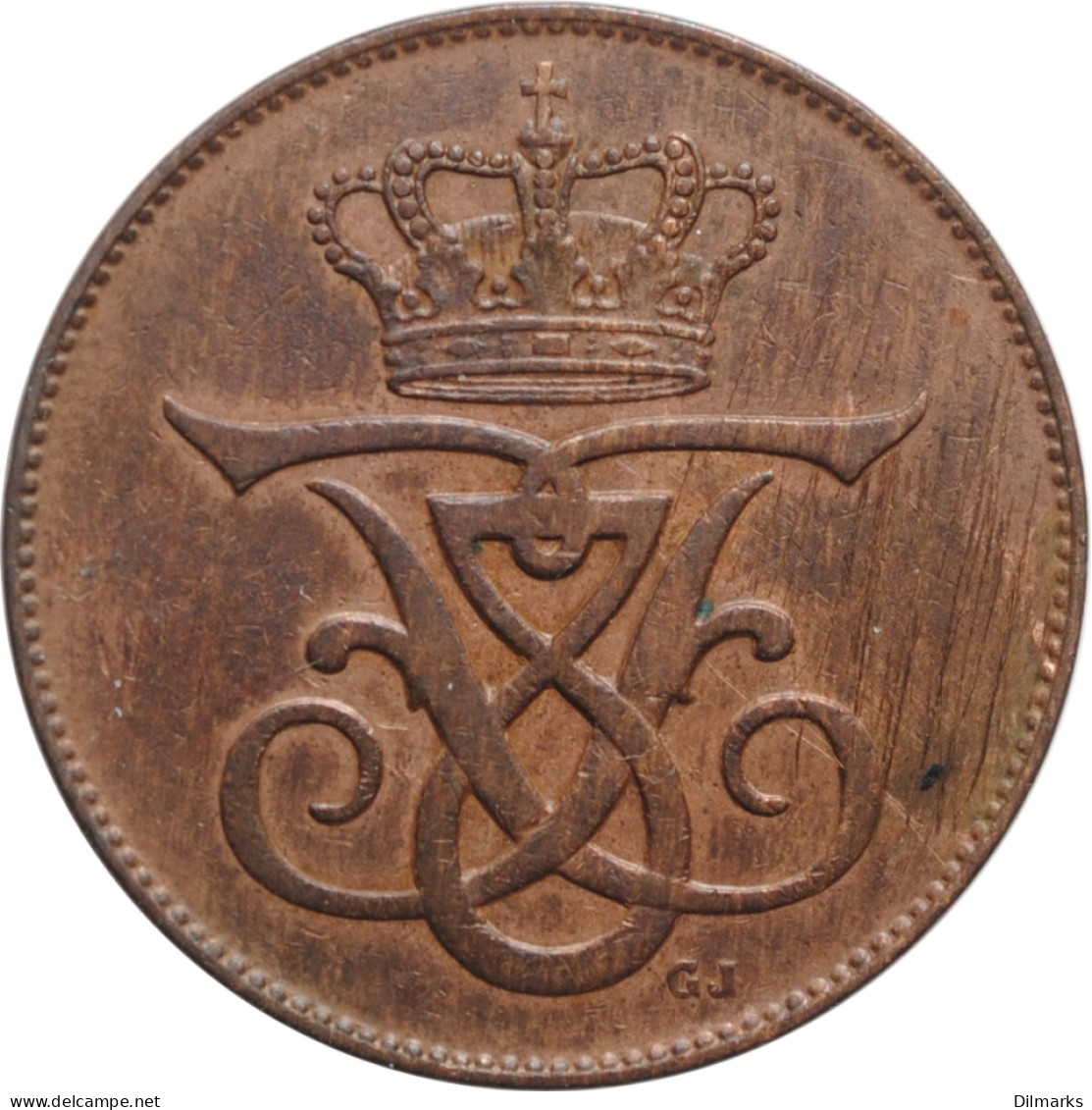Denmark 5 Ore 1908 VBP, XF, &quot;King Frederick VIII (1906 - 1912)&quot; - Denmark