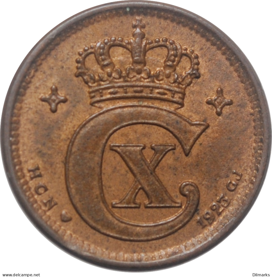 Denmark 1 Ore 1923 HCN, UNC, &quot;King Christian X (1912 - 1947)&quot; - Denmark