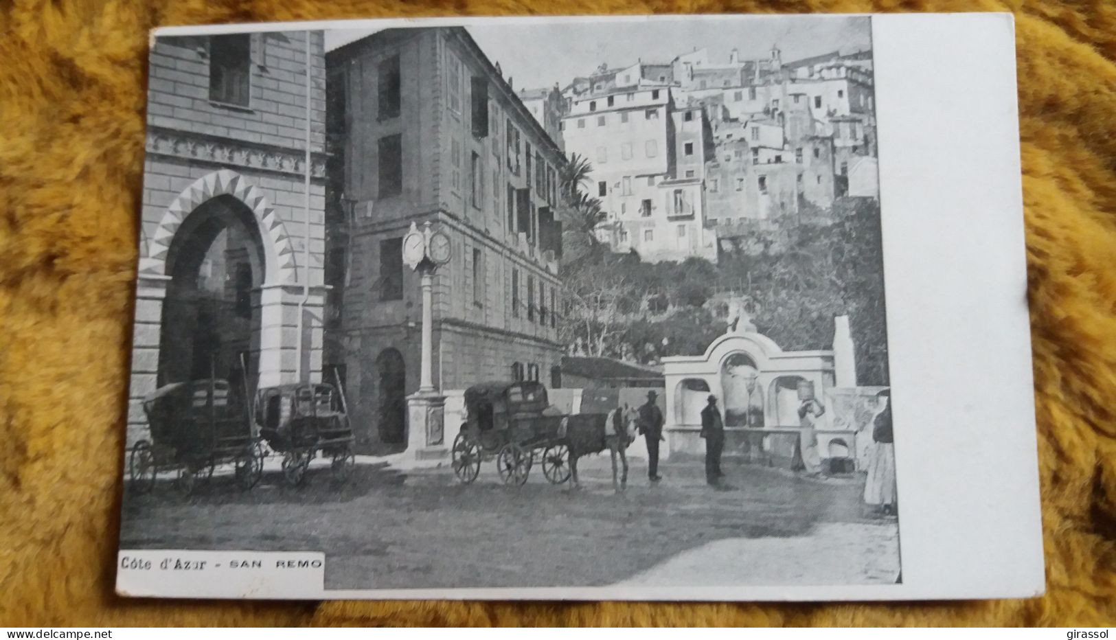 CPA SAN REMO ITALIE LIGURIA COTE D AZU ATTELAGE ANIMATION FONTAINE - San Remo